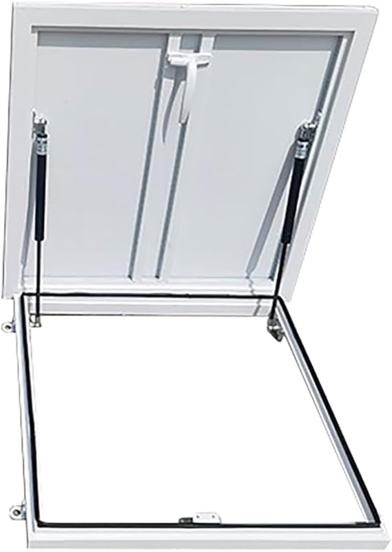 Galvanized Powder Coated Access Hatch Heavy Duty Roof Security Door Roof Access Hatch Door with Support Rods for Greenhouses Roofs.(ID25.6x25.6in)