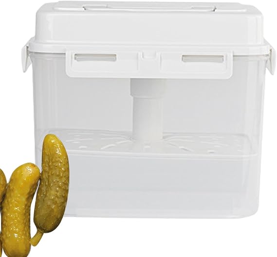 Kimchi Fermentation Container - Airtight 4/5L Pickle Keeper With Handle And Lid, Kimchi Box - Clear Kimchi Press Fermentation Storage Container, Maintain Fresher Taste, vinegar