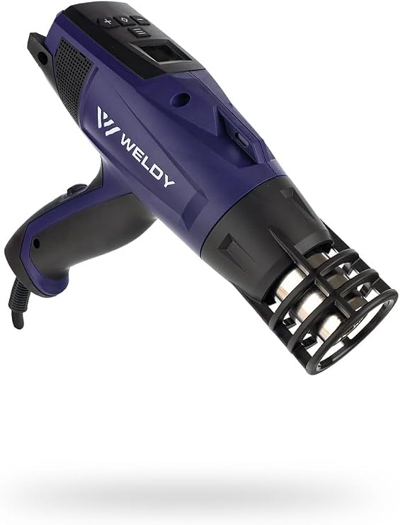 WELDY HG 530-A Car Wrapping Kit 120V 1440W Digital Heat Gun with Eco Mode, 5m Cable, Heat Protection & Air Inlet Covers | Professional Vinyl Wrap Installation Tool for Automotive Films