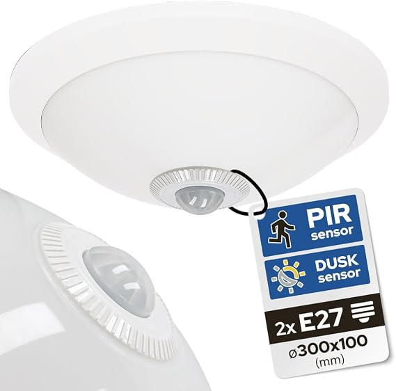 TeknikerElektrik Horoz 360' Sensörlü Tavan Armatürü E27 Duy Beyaz Kasa [Enerji Sınıfı A]