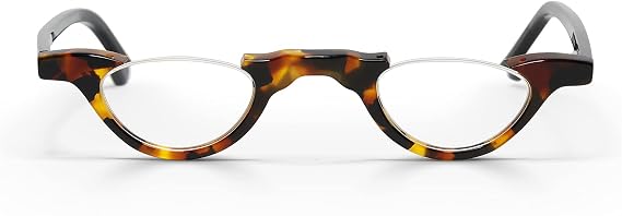 eyebobs Topless Unisex Premium Readers, Tokyo Tortoise Front with Black Temples, 1.50 Magnification