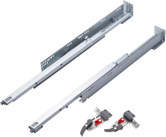 ULead, 1J69F, 15 Inch Soft Close Undermount Drawer Slides for Face Framed Cabinets, 6 Ways Adjustment, 100 LB, 5/8", 1 Set/Carton (1, 15")