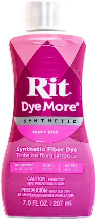 Synthetic Rit Dye More Liquid Fabric Dye – Wide Selection of Colors – 7 Ounces - Super Pink