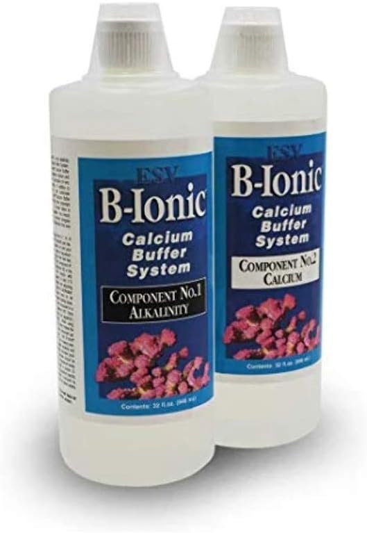 ESV Aquatics B-Ionic Calcium Buffer System, 2-part Calcium and Alkalinity Maintenance Kit for Salt Water Coral Reef Aquarium, 32 Ounce