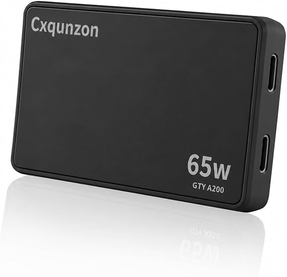 65W USB C Charger Flat, Slim GaN Compact Fast PPS Wall Charger for Nintendo Switch 2,Steam Deck, ROG Ally,iPhone 17/16/15/14, MacBook Air, iPad Pro, Galaxy S24/S23/Note20, Pixel 9/8(Black(2xUSBC))