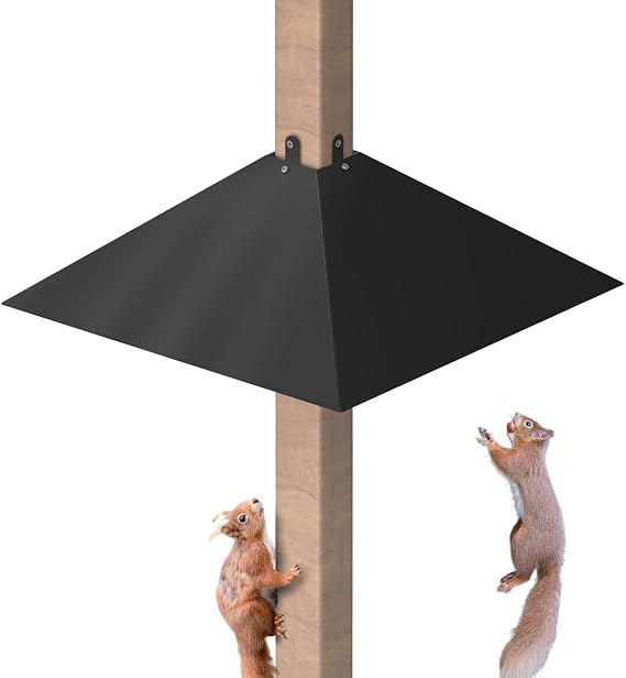 Queension Plastic Squirrel Baffle for 4x4 Bird Feeder Pole, 17Inch, 1 Pack