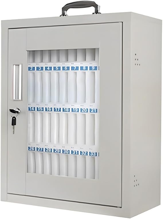Wall-mountable Cell Phone Locker, Portable Cell Phone Safe Deposit Box with Lock Translucent Mobile Phone Safe Box for Enterprise, Company, Classrooms(48 Slots)