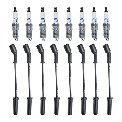 8 OEM Double Platinum Spark Plugs 41-962  8 Herlux Spark Plug Wires WGM48GG For LS2 LS3 LS4 LS7 Engines Used with COILS STAMPED 19005218-ROUND DELPHI COIL