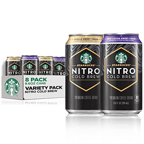 Starbucks Nitro Cold Brew, 2 Flavor Sweet Cream Variety Pack, 9.6 fl oz Cans 8 Pack