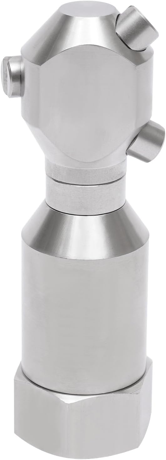 YIYIBYUS Washing Nozzle Rotating Spraying Tank 3 Jet Nozzle 360 1/2" Internal Thread Rotary Spray Nozzle,Stainless Steel Rotary Washing Nozzles (1/2")