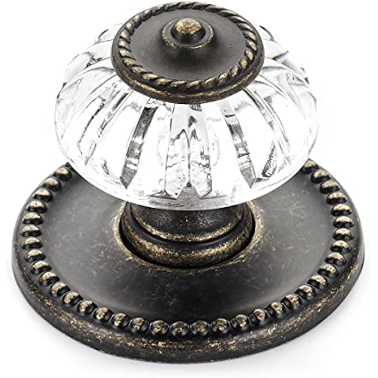 Richelieu Crystal Cabinet Knob, 1-516 Inch, Montreuil Collection, BP16063244BB, Burnished Brass