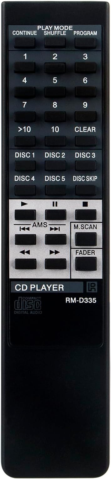 RM-D335 Replace Remote Controller Compatible with Sony CD Changer Player | Compact Disc Player CDP-C345M CDP-C225 CDP-C235 CDP-C245 CDP-C325 CDP-C425 CDP-CA7ES CDP-C335 CDP-C345 CDP-C245 CDP-C741