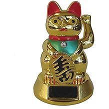 Feng Shui Import Solar Energy Golden Lucky Cat Statue