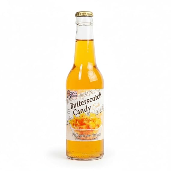Rocket Fizz Melba's Fixins Butterscotch Candy Soda Flavor | Cane Sugar | Craft Soda Pop Drinks | 12 oz in Glass Bottle (Single Bottle)