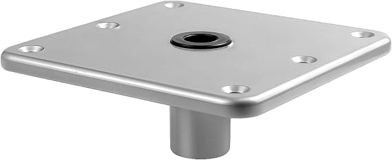 Boat Seat Pedestal 7" x 7" Boat Seat Base with 3/4" Pin Socket for Various Ship - Round Jon Fishing Cruise Pontoon Flat Deck Bass Boats Seats Plate for Standard 3/4" Pin Post & Mount