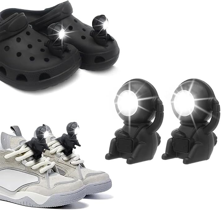 Lgooiin 2 PCS Headlights for Shoe, Adjustable Crok Light for Shoes, Flashlights Accesories for Crock Kids Adults Sandals, Headlamps Shoes Decorations for Crok,Christmas Gifts for Men Women