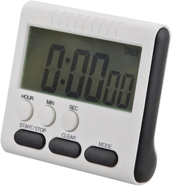 VOSAREA Digital Kitchen Timer with Large LCD Screen and Loud Alarm Hour Countdown and Count Up Functions Easy Operation Black Electronic Cooking Reminder Without Battery for Cooking and