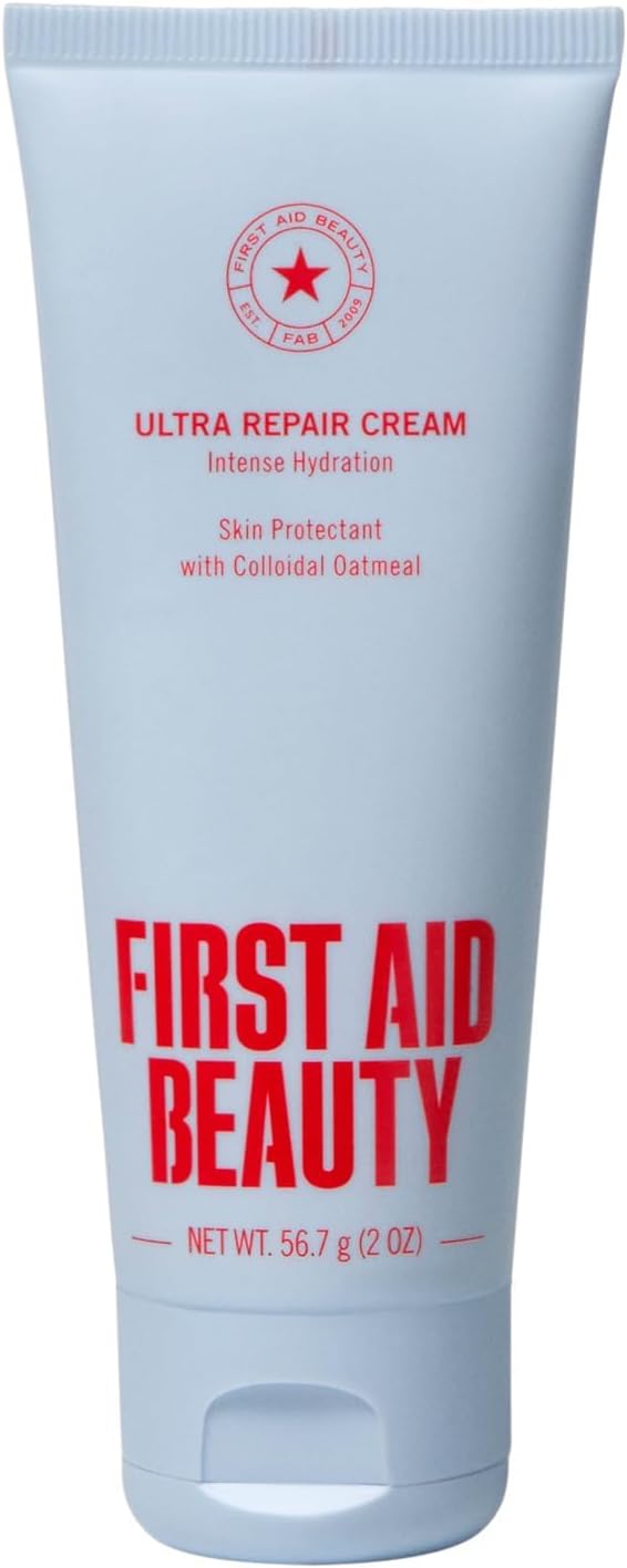 First Aid Beauty Ultra Repair Cream – Eczema Relief & Skin Barrier Repair Moisturizer with Colloidal Oatmeal & Ceramides, for Sensitive Dry Skin, Face & Body, 56.7g | Colloidal oatmeal and ceramides, repairs skin barrier, soothes eczema-prone dry sensitive skin