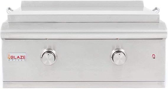 Blaze Premium LTE Built-In Natural Gas Griddle | 30-Inch Stainless Steel Flat Top with 36,000 BTUs | Illuminated Control Knobs | Push-and-Turn Flame Thrower Ignition | BLZ-GRIDDLE-LTE-NG