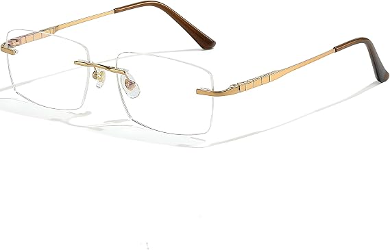 Titanium Rimless Glasses Frame for Men Rectangle Optical Frameless Eyeglasses Frame Lightweight Eyewear YJ2356