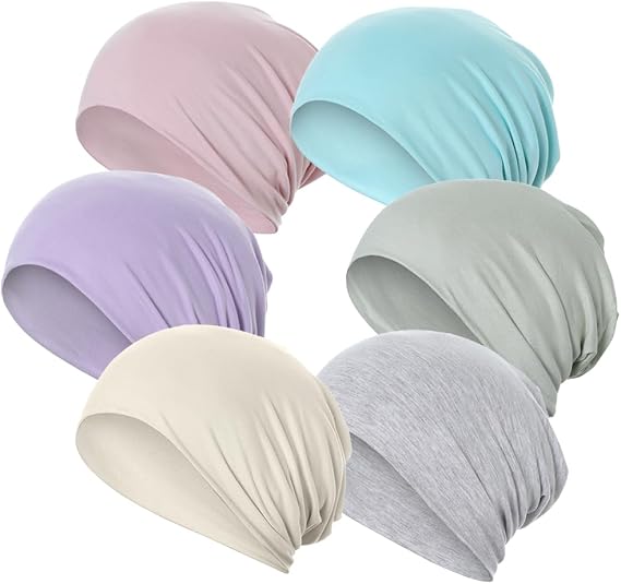 JarseHera 6PCS Cotton Slouchy Beanie Soft Sleep Caps Chemo Headwear Skull Cap Hats
