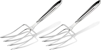 Stainless Steel Turkey Lifter,Set of 2 Heavy Roasted Turkey Meat Forks For Thanksgiving