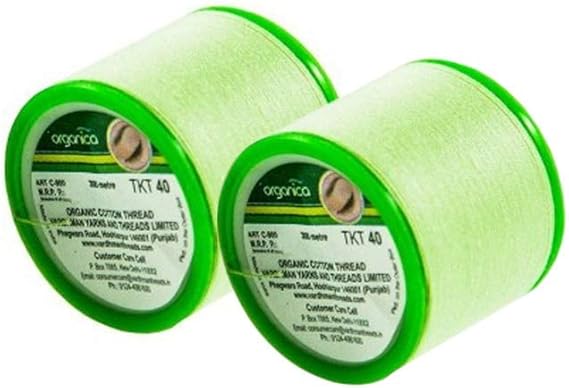 ORGANICA 2 Spool X 300M Organica Organic Cotton Eyebrow Threading Thread - India - Dermaplaning Epilator Tool For Upper Lip Chin Forehead Ibrow Hair Removal