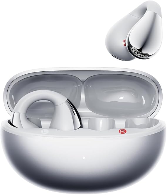 QCY Crossky C30S Open Ear Earbuds, Ultra-Comfort Clip On Ear Buds Wireless Bluetooth 6.0, LDAC Hi-Res Audio, Deep Bass, 40H Playtime, Fast Charging, IPX5 Waterproof Sports/Running Earphones