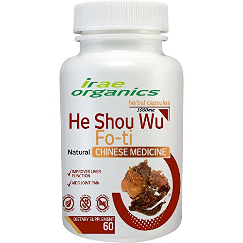 He Shou Wu Fo-ti Capsules 1000mg 100% Pure Organic Herb Vegetarian Pack of 180