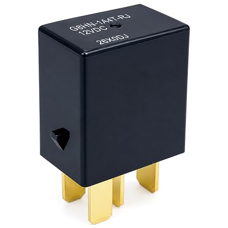 1-Pack G8HN-1A4T-RJ Relay 30A 12VDC 4-Pin SPST Automotive Relay Compatible with Cars & Motorcycles Fixes Headlight, Fuel Pump & P0615/P0335 Errors