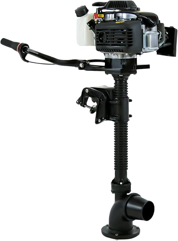4HP 4-Stroke 55CC Outboard Motor Boat Engine with CDI Ignition System & Manual Start, Heavy Duty Wind-cooling for Wooden & Fishing Boats