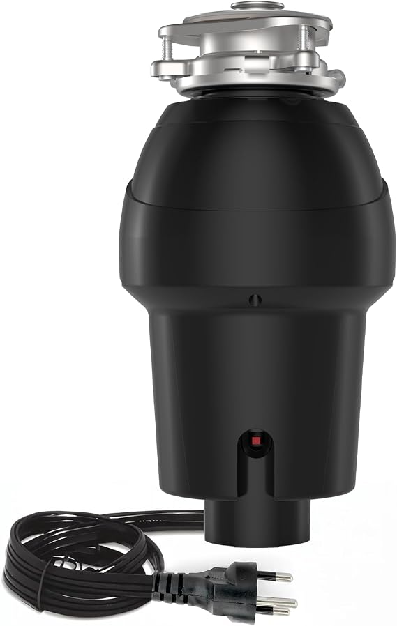 GarveeTech Garbage Disposal 1 HP, Continuous Feed Food Waste Disposer with Air Switch & Flange Seal, Stainless Steel Garbage Disposer, Compact Food Waste Grinder for Kitchen Sink, Black