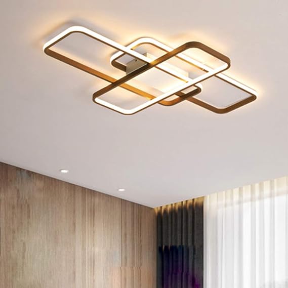 LED Plafonnier Dimmable Plafond Salon Telecommande Lampe Moderne Luminaire Chambre Carré Acrylique Ombre Aluminium Design Applicable à Salle A Manger Cuisine Salle De Bains Bureau Décoration Lamp