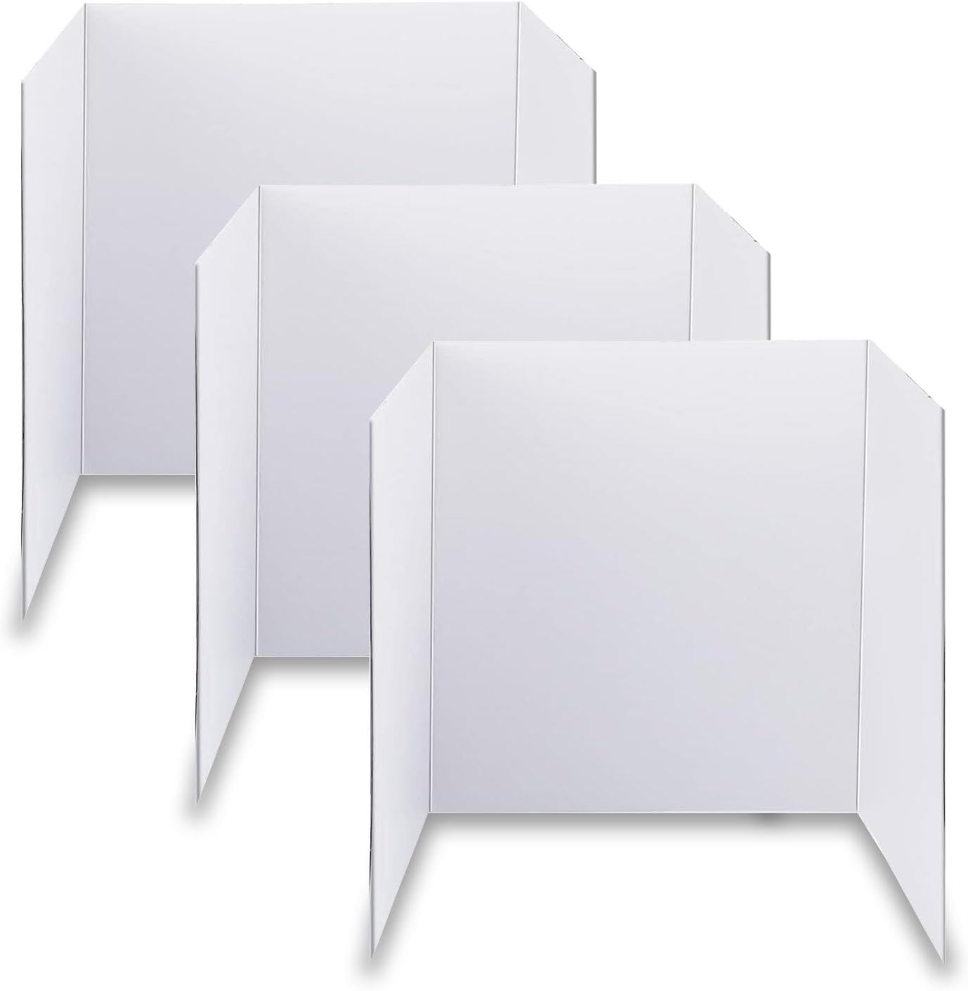 Small White Tri-Fold Display Boards, 3 Corrugated Tri-Fold Poster Boards 21" x 14" School projects, science fairs, business presentations, trade shows
