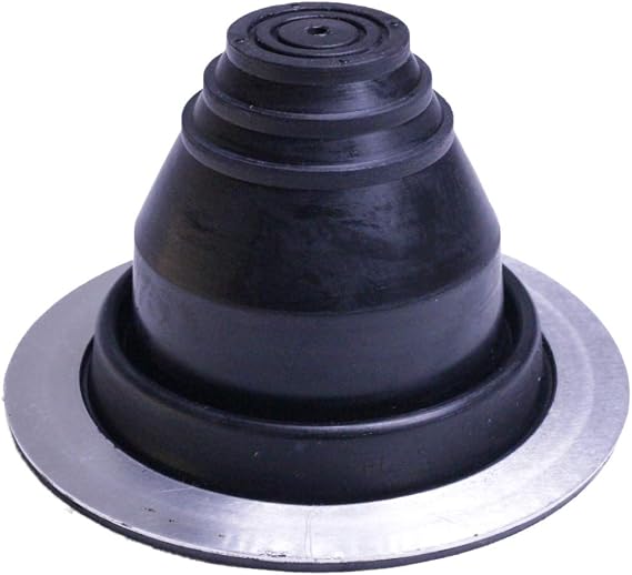 Flashers #1 Black EPDM Round Metal Roof Pipe Flashing, 1/4" to 2" | Flexible Roof Jack Boot, UV & Ozone Resistant, Heavy Duty Rubber Fold, Marked Cut Lines, Easy Installation, Made in USA