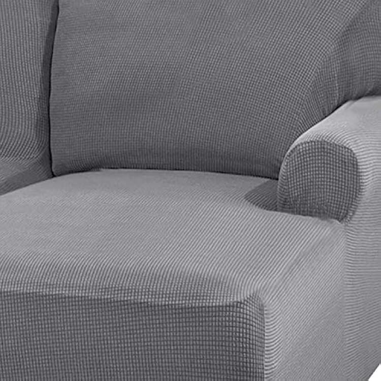 Chun YI Stretch Sectional Couch Covers Soft L-Shaped Sofa Slipcovers with Elastic Bootm