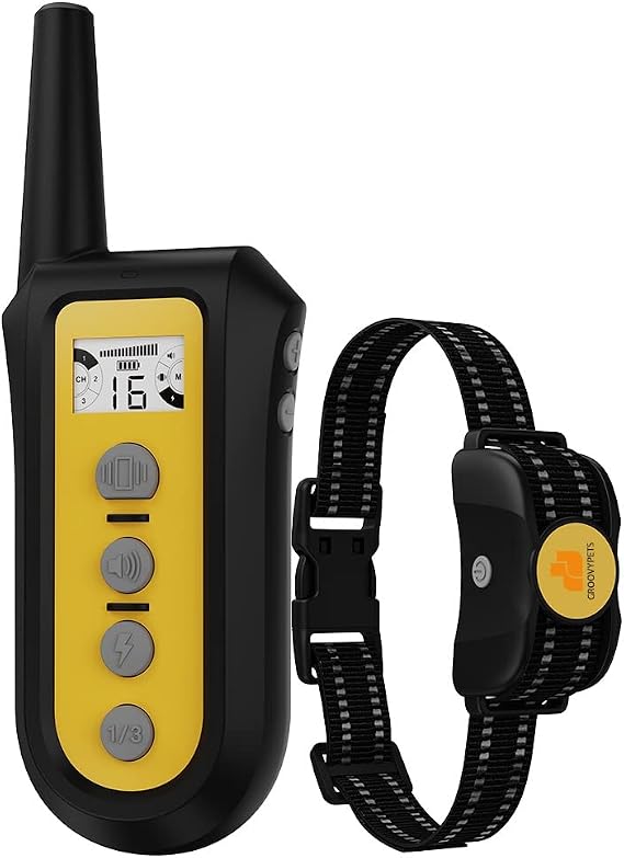 650 YD Remote Dog Training Collar w/Auto Anti Bark, Humane Beep, Vibration, Static Stimulation and Waterproof Long Lasting Rechargeable Battery for Small Medium Large Dogs (1-Dog Kit)