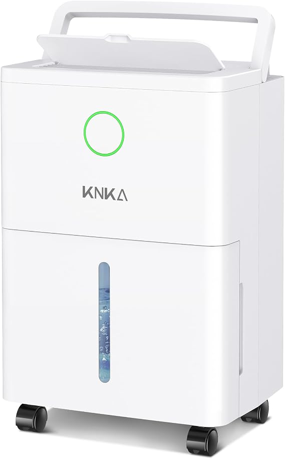 KNKA 1600 Ft2 Max 21 Pints Dehumidifier for Basement with Drain Hose, White | Dehumidifier with Drain Hose, Dehumidifiers for Home, Bedroom, Bathroom, Large Room, Smart Humidity Control, Sleep Mode