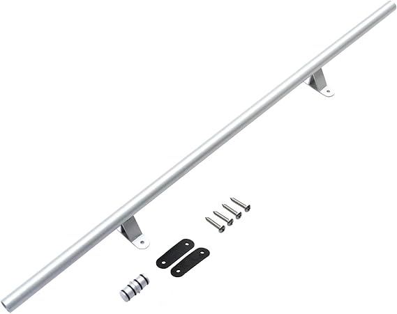 Rolling Ladder Hardware Library Sliding Ladder Rolling Hardware Kit (No Ladder) with Floor Roller Wheels + Round Track/Rail Extension Assemblies, Silver Finish ( Size : 3.3FT/100cm Extention track )