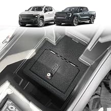 BestEvMod Center Console Safe Vault LockBox Compatible with Chevy Silverado EV/GMC Sierra EV 2026 2025 2024 Pickup Gun Safe Vault Console Storage Interior Organizer Security Anti-Theft (Not Fit ICE)