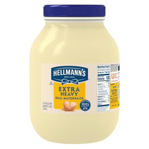Hellmann's Extra Heavy Real Mayonnaise Jar, 1 Gallon (128 Fl Oz)