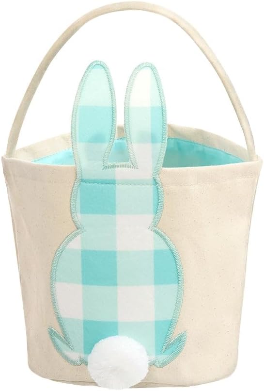 Easter Basket Bucket Bunny Fabric - Blue