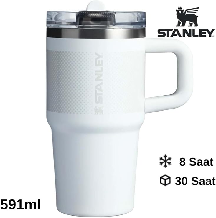 Stanley The Quencher Protour Flip Straw Termos 0,60 L Pipetli Termos 10-12484-097 Beyaz