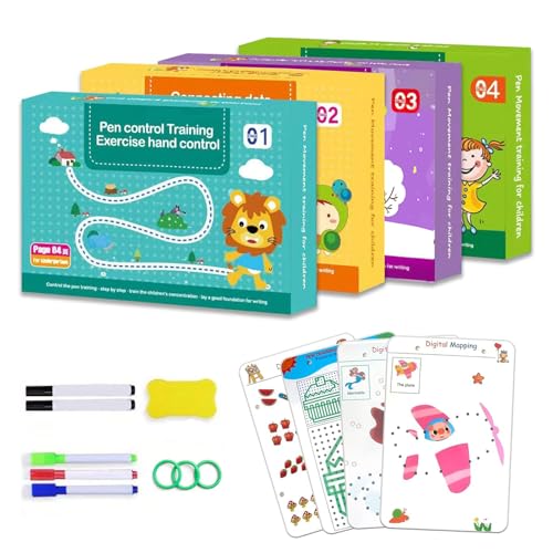 Scribble Smart Workbook,Drawing and Numbers Tracing Books,Wipe Clean,Practice Copybook, Reusable Practice Book for Preschool Age 3-8, Magic Copybook New Edition-Panchromatic