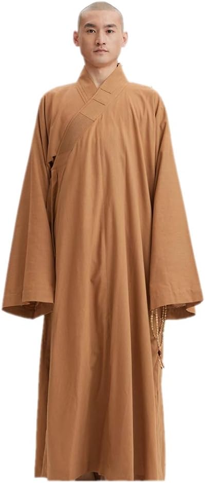 ZanYing Buddhist Monk Meditation Religion Robe Men Brown