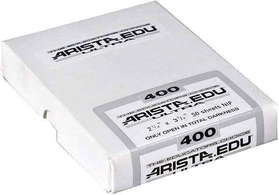 Arista EDU Ultra 400 ISO Black & White Film, 2.25x3.25, 50 Sheets