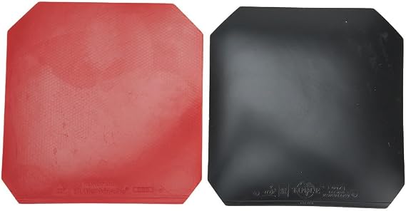 Fast Attack Table Tennis Rubber, Hard Sponge, Excellent Speed and Rotation (Black+Red)