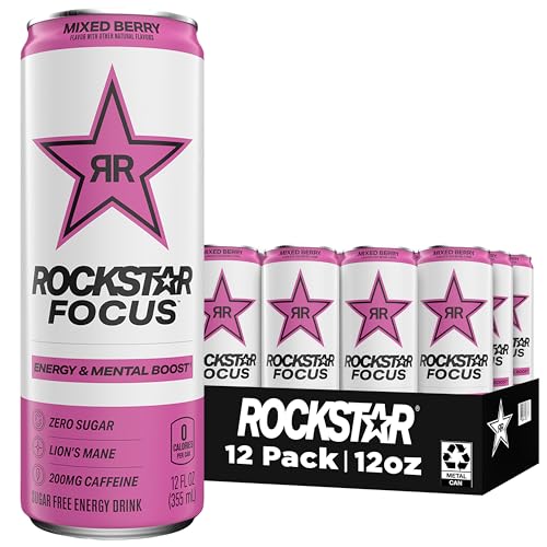 Rockstar Focus, Mixed Berry, 12 Fl Oz Cans Pack of 12