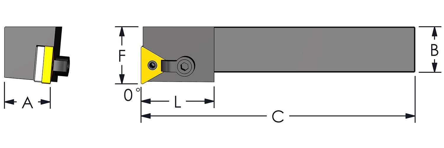 Ultra-Dex MTFNR 16-3D Steel Tool Holder to Hold a Negative TNMG 332 at 0 Degree Lead, Right Hand, No Coolant, 1.000 x 6 Square Shank