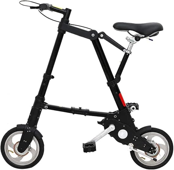 Portable Lightweight Mini Folding Bike - 10 Inch Adjustable City Bike for Men and Women - Aluminum Frame - Travel Outdoor Bike - Comfortable Ride